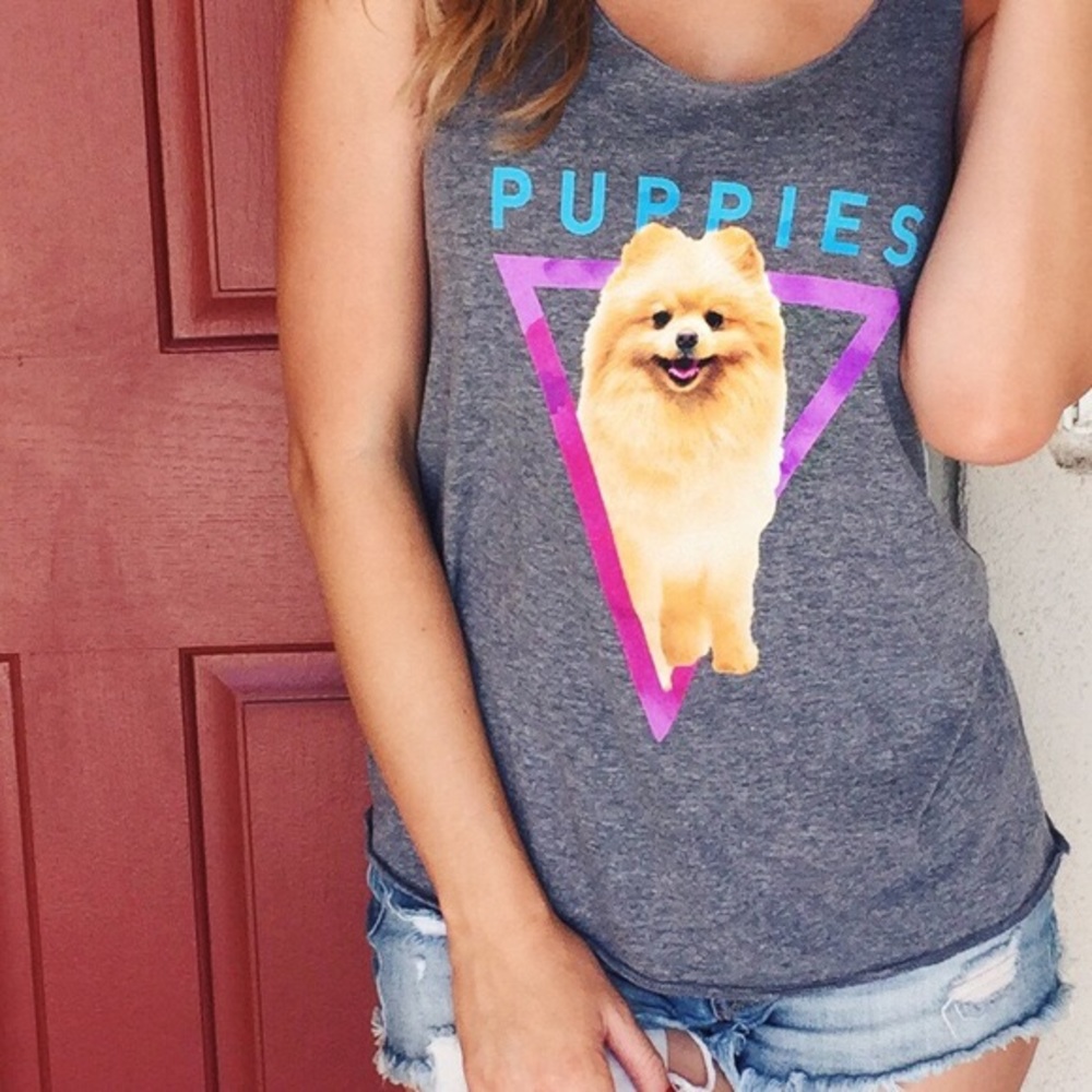 PUPPIES MAKE ME HAPPY || pomeranian tank top